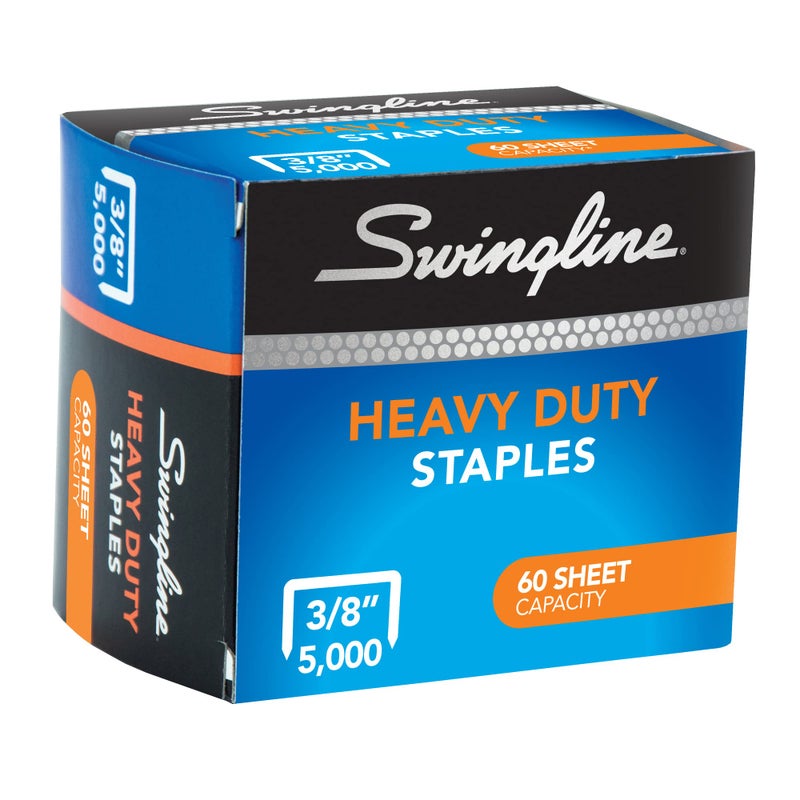 Swingline Staples  Heavy Duty  3/8"" Length  60 Sheet Capacity  100/Strip  5000/Box  1 Pack (79398) - Image 2